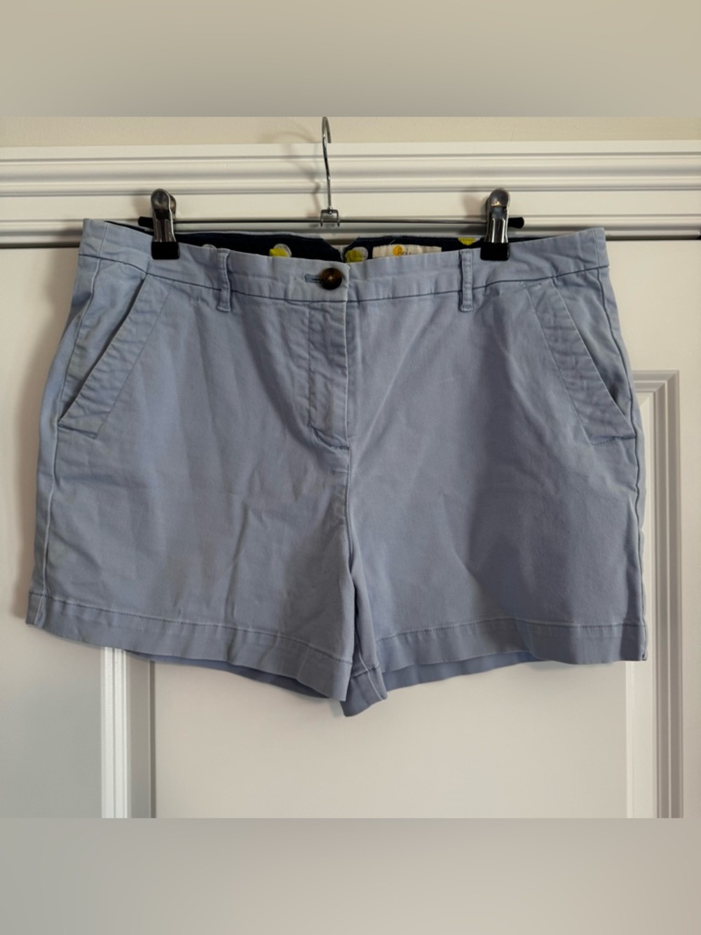 Boden Blue Chino Shorts Women’s US 12 Tailored Cotton Stretch Classic